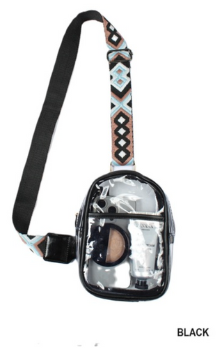 Clear Sling Bag W/ Guitar Strap