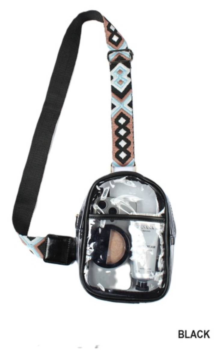 Clear Sling Bag W/ Guitar Strap