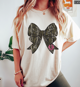 Camo Bow Monogram Tee