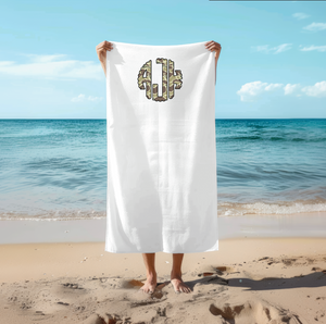 Camo Monogram Beach Towel