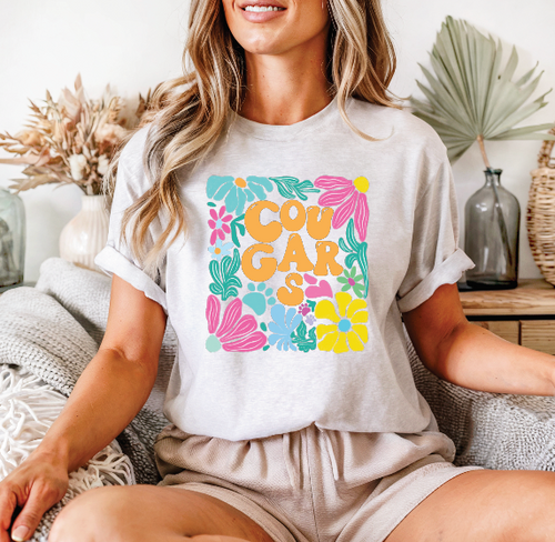 Floral Cougars Tee