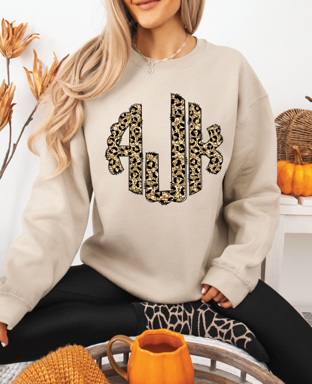 Glitter Leopard Monogram *Shirt Options*