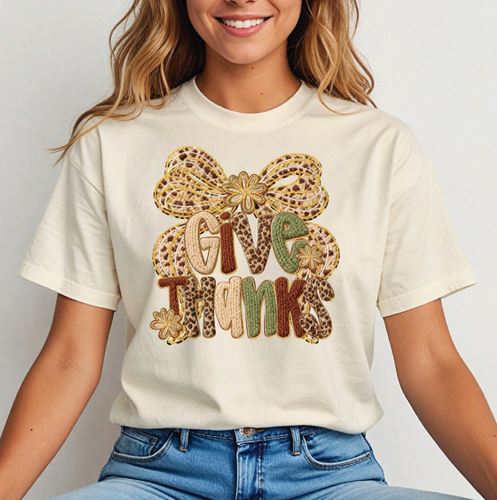 Give Thanks Faux Yarn Tee