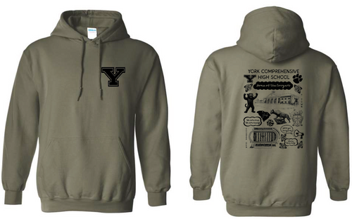 YCHS Doodle Hooded Sweatshirt- Teacher Cadet