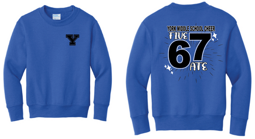YMS Cheer Five 67 Ate Youth Sweatshrit