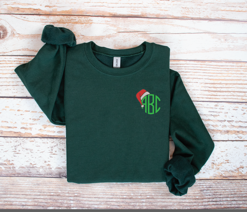 Santa Hat Monogram Sweatshirt