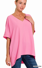 Zenana Woven V-Neck Top