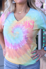Tie Dye V-Neck Monogram Tee