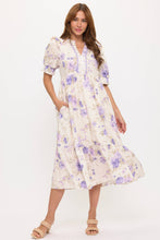 Purple Floral Midi Dress