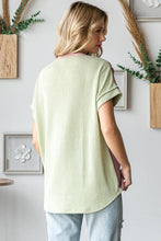 Women's Twist Rib Color Block Knit Top T5498