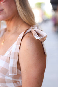 GINGHAM TIERED MAXI DRESS