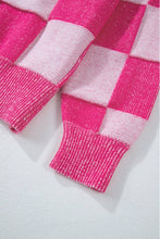 Pink Checkered Cardigan