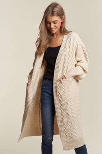 Cable Knit Long Sweater Cardigan