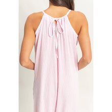 Striped V-Neck Sleeveless Jumpsuit