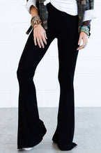 Cher Solid Raw Edge Flare Pant - Black