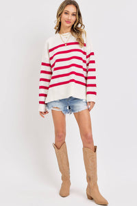 STRIPED PULLOVER OVERSIZE  SWEATER