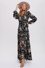 FLORAL PRINT WRAP MAXI DRESS