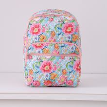 Quilted Full Size Backpack Pink Lemonade Floral w/ Monogram