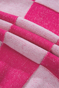 Pink Checkered Cardigan