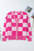 Pink Checkered Cardigan