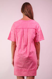 Mineral Washed Knit Oversized Mini Dress