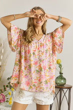 FLORAL PRINTED V NECK SHORT TOP