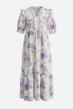 Purple Floral Midi Dress