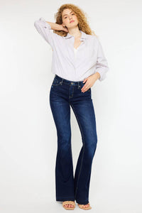 KANCAN - Mid Rise Flare Dark Stonewash
