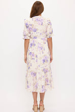 Purple Floral Midi Dress