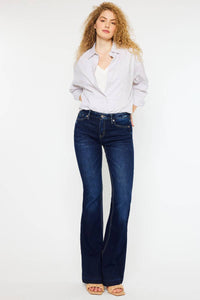KANCAN - Mid Rise Flare Dark Stonewash