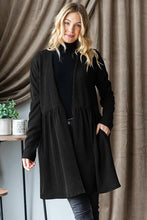 LONG SLEEVE SOLID URBAN RIBBED OPEN CARDIGAN