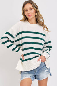 STRIPED PULLOVER OVERSIZE  SWEATER