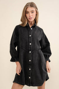 Washed Denim Shirt Dress
