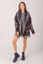 Aztec Shawl Cardigan-Olive