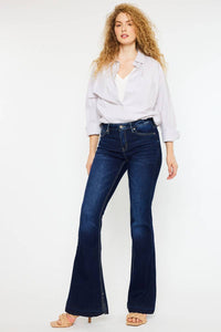 KANCAN - Mid Rise Flare Dark Stonewash