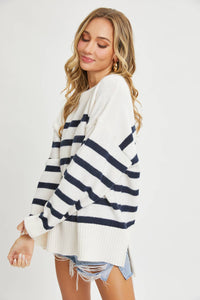 STRIPED PULLOVER OVERSIZE  SWEATER