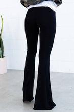 Cher Solid Raw Edge Flare Pant - Black