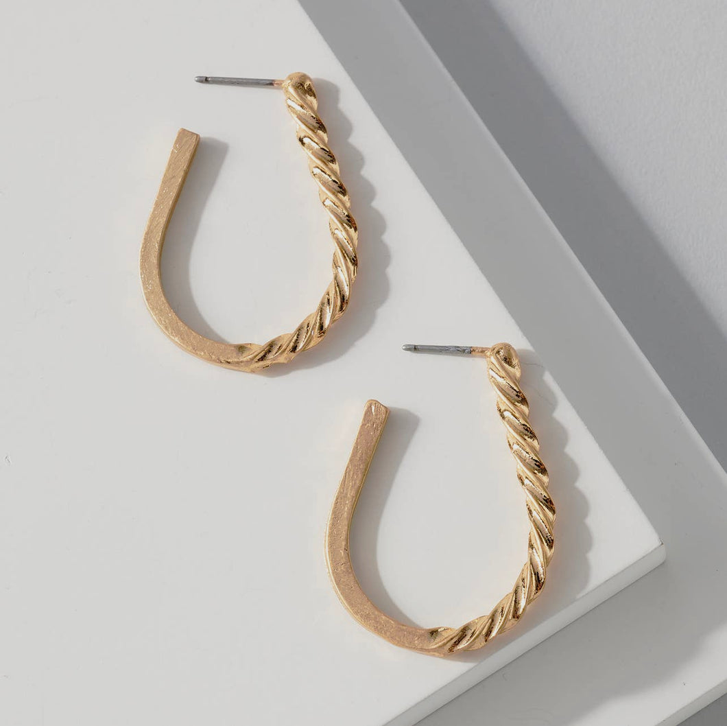 Ave Zoe Half Gold Rope Hoops