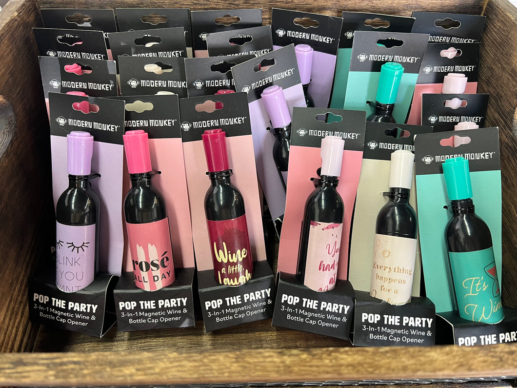 POP THE PARTY Wine and Bottle Cap Opener