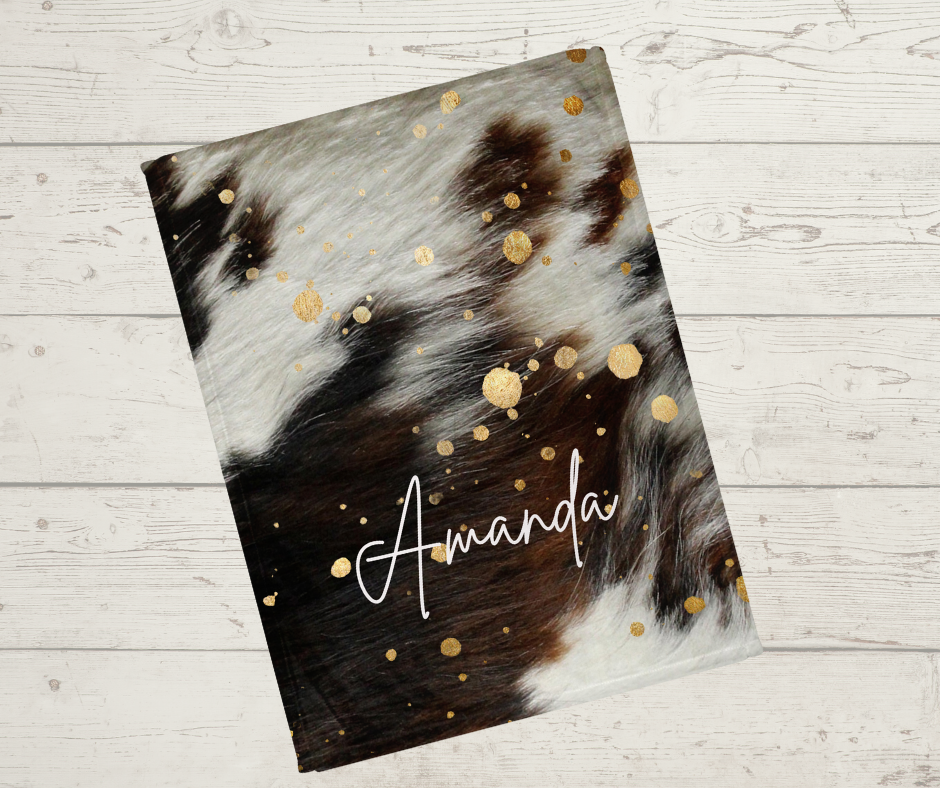 Cow Hide Name Blanket