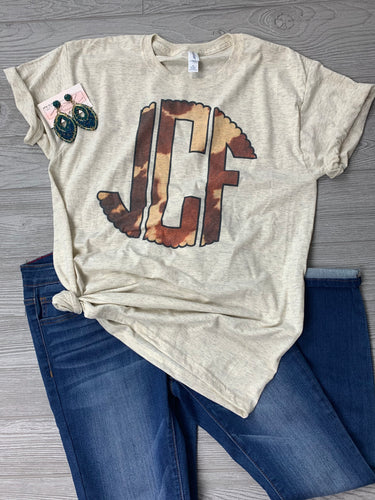 Cow Hide Monogram Tee
