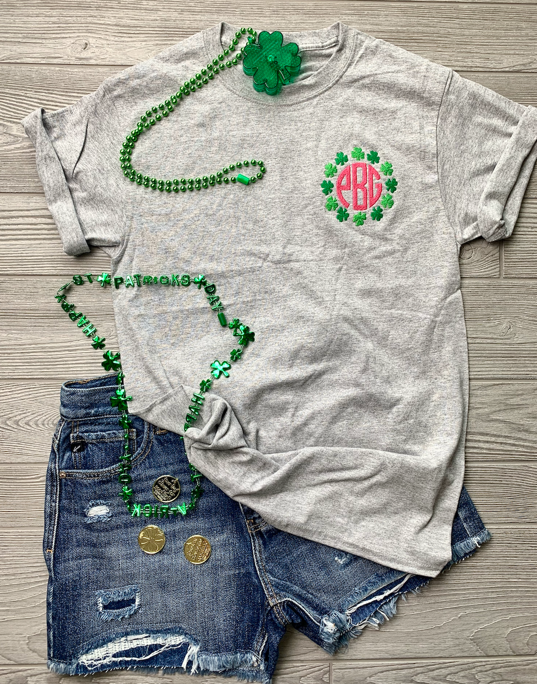 Shamrock Circle Monogram Tee