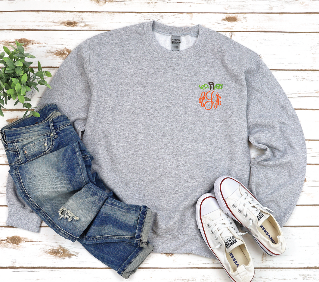 Pumpkin Monogram Crewneck