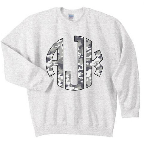 Muted Camo Monogram Crewneck