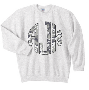 Muted Camo Monogram Crewneck