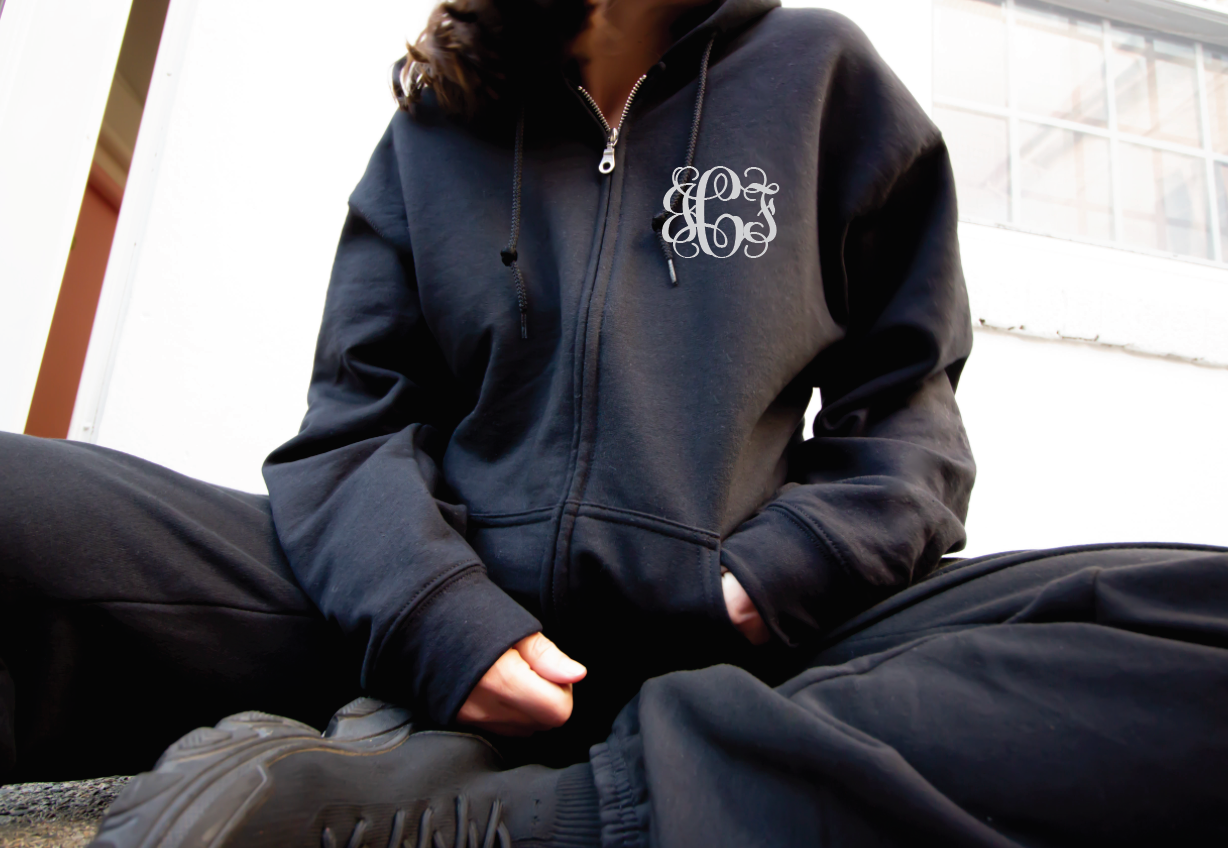 Monogram Zip Up Hoodie Sweet Tea Refill