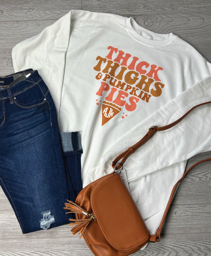 Thick Thighs and Pumpkin Pie Long Sleeve Tee