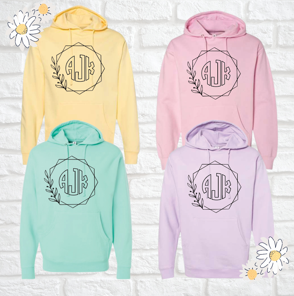 Printed Pastel Monogram Hoodie
