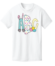 Youth Easter Doodle Monogram Tee