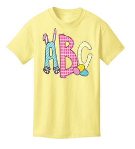 Youth Easter Doodle Monogram Tee